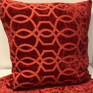 Newport Pillows Square Cotton Feathers Red 19”x 19” Qty: 2 New US